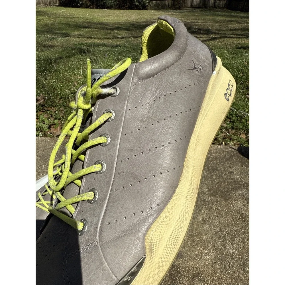ECCO Biom Hydromax Golf Shoes Yak Leather Mens Size 12-12.5 (EU 46) WORN IN Gray